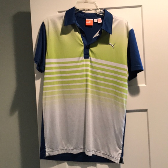 white puma golf shirt